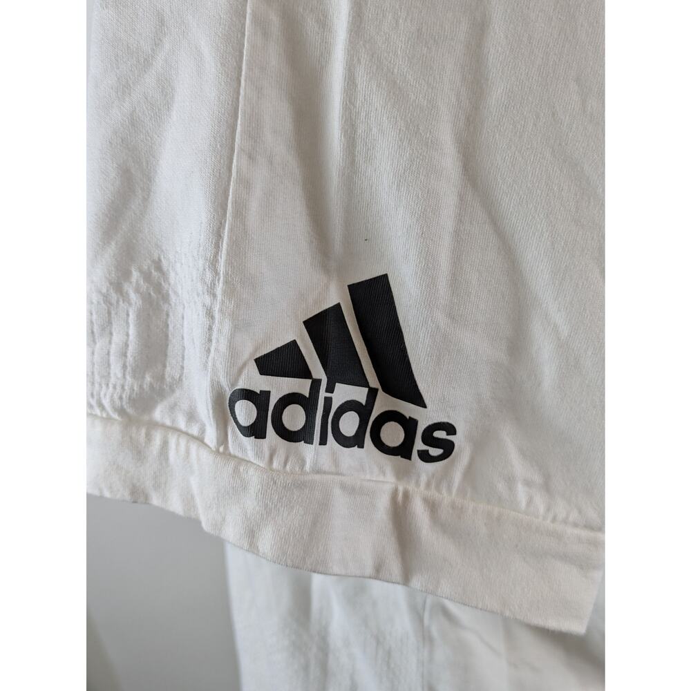 Adidas Mens XL T-Shirt White ID Jacquard Chevron Athletic Performance Top Soccer - Picture 7 of 9